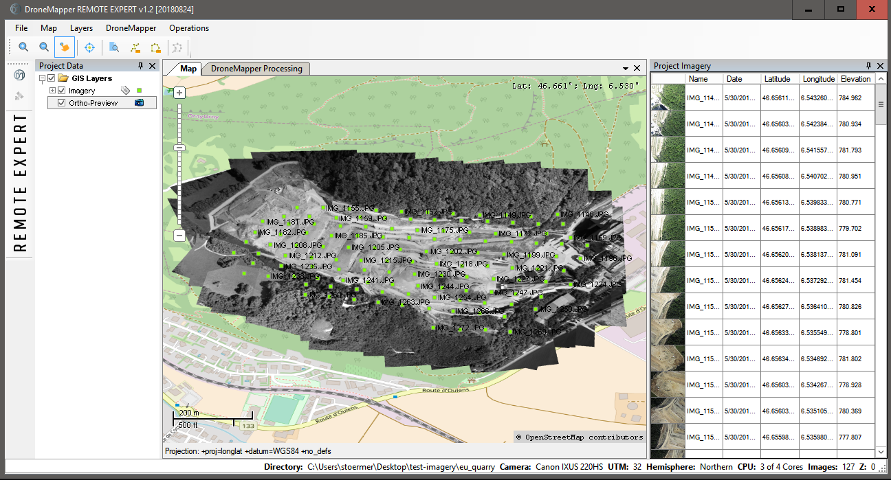 georeferenced orthomosaic preview